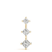 18K Yellow Gold 1 ct tw Three Stone Diamond Pendant