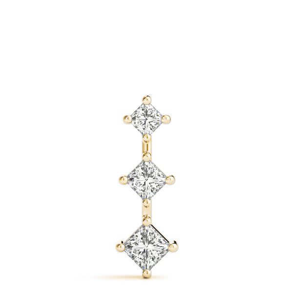 18K Yellow Gold 1 ct tw Three Stone Diamond Pendant