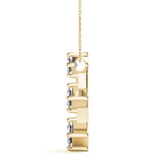 18K Yellow Gold 1 ct tw Three Stone Diamond Pendant