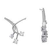 14K White Gold 1 ct tw Three Stone Diamond Pendant
