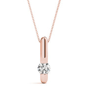 14K Rose Gold 1/2 ct tw Solitaire Diamond Pendant