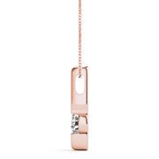 14K Rose Gold 1/2 ct tw Solitaire Diamond Pendant