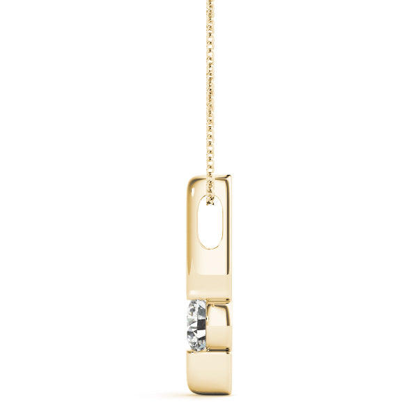 14K Yellow Gold 1/2 ct tw Solitaire Diamond Pendant