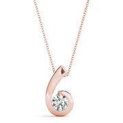 18K Rose Gold 1/2 ct tw Solitaire Diamond Pendant