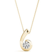 14K Yellow Gold 1/2 ct tw Solitaire Diamond Pendant