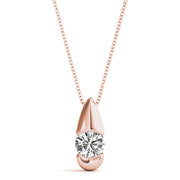 14K Rose Gold 1/2 ct tw Solitaire Diamond Pendant