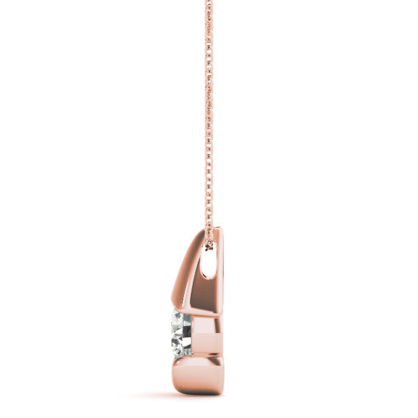 14K Rose Gold 1/2 ct tw Solitaire Diamond Pendant