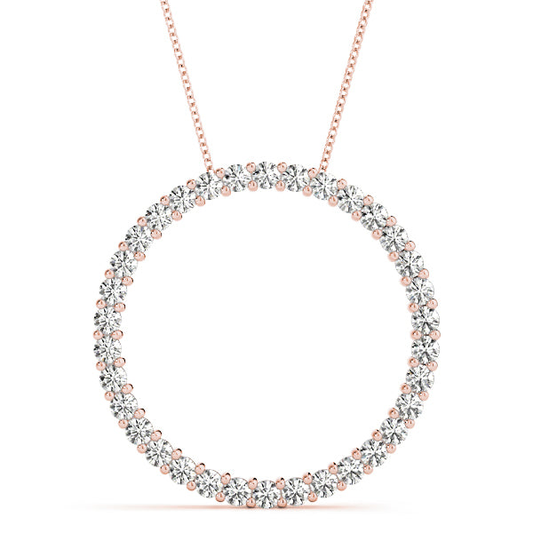 18K Rose Gold 1 ct tw Fashion Diamond Pendant