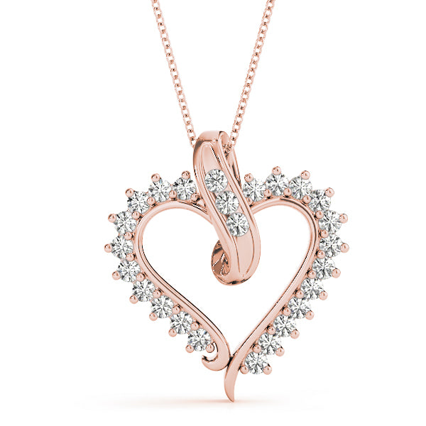 18K Rose Gold 1/2 ct tw Fashion Diamond Pendant