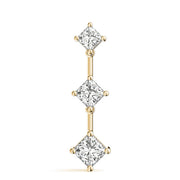 18K Yellow Gold 1 ct tw Three Stone Diamond Pendant