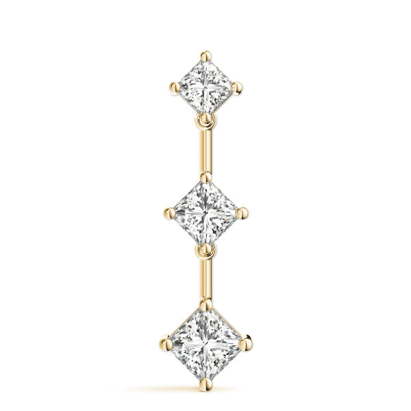 18K Yellow Gold 1 ct tw Three Stone Diamond Pendant