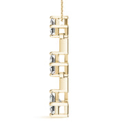 18K Yellow Gold 1 ct tw Three Stone Diamond Pendant