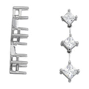 18K White Gold 1 ct tw Three Stone Diamond Pendant