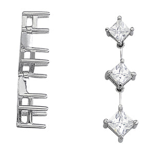 18K White Gold 1 ct tw Three Stone Diamond Pendant