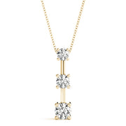 14K Yellow Gold 1 ct tw Three Stone Diamond Pendant