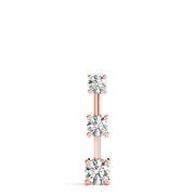 18K Rose Gold 1 ct tw Three Stone Diamond Pendant
