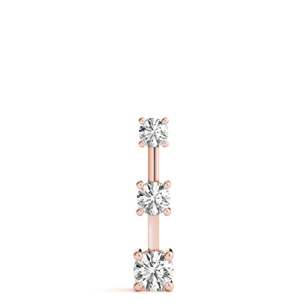 18K Rose Gold 1 ct tw Three Stone Diamond Pendant