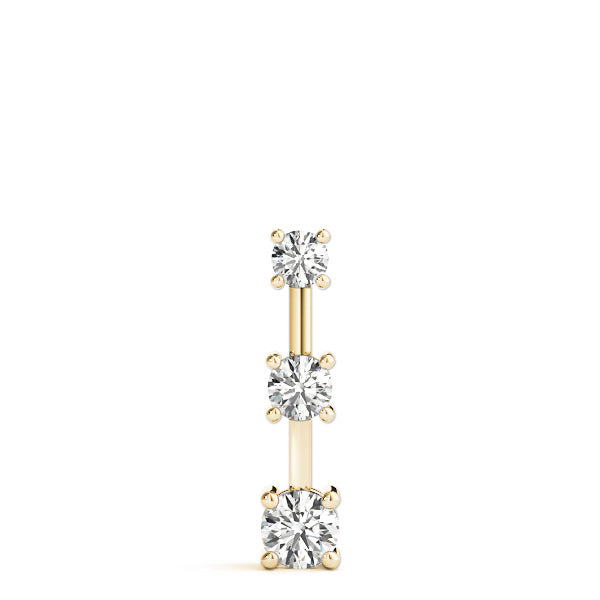 18K Yellow Gold 1 ct tw Three Stone Diamond Pendant