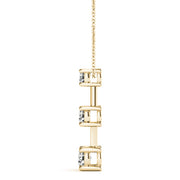 18K Yellow Gold 1 ct tw Three Stone Diamond Pendant
