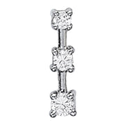 14K White Gold 1 ct tw Three Stone Diamond Pendant