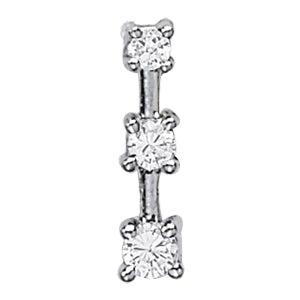 14K White Gold 1 ct tw Three Stone Diamond Pendant