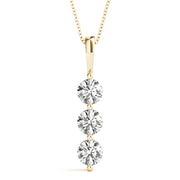 14K Yellow Gold 1 ct tw Three Stone Diamond Pendant