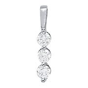 14K White Gold 1 ct tw Three Stone Diamond Pendant