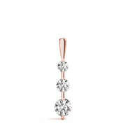 18K Rose Gold 1/2 ct tw Three Stone Diamond Pendant