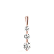 18K Rose Gold 1/2 ct tw Three Stone Diamond Pendant
