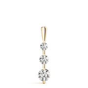 18K Yellow Gold 1/2 ct tw Three Stone Diamond Pendant