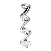 14K White Gold 1/2 ct tw Three Stone Diamond Pendant