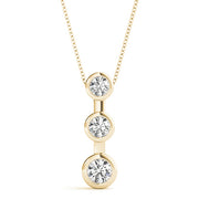 14K Yellow Gold 1/2 ct tw Three Stone Diamond Pendant