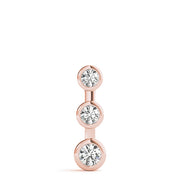 14K Rose Gold 1/2 ct tw Three Stone Diamond Pendant