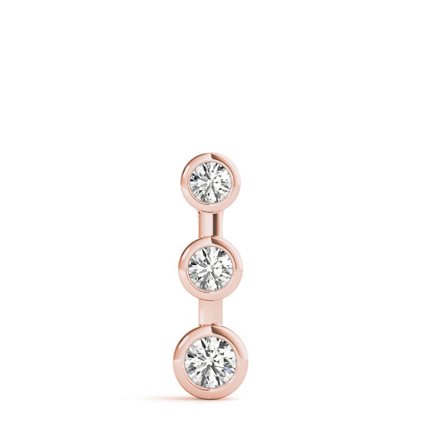 14K Rose Gold 1/2 ct tw Three Stone Diamond Pendant