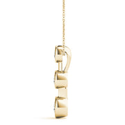 18K Yellow Gold 1/2 ct tw Three Stone Diamond Pendant