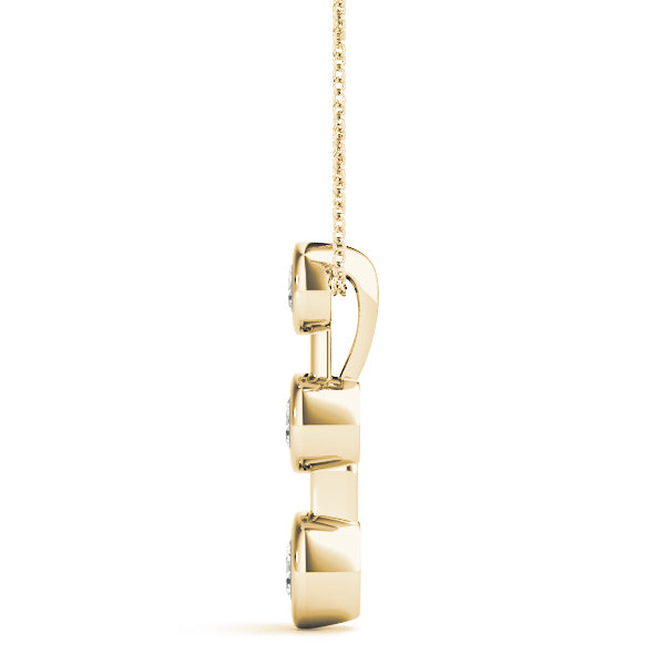 18K Yellow Gold 1/2 ct tw Three Stone Diamond Pendant