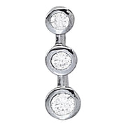 18K White Gold 1/2 ct tw Three Stone Diamond Pendant