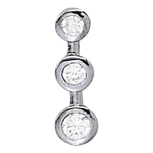 18K White Gold 1/2 ct tw Three Stone Diamond Pendant