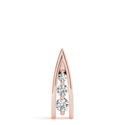 18K Rose Gold 1/2 ct tw Three Stone Diamond Pendant
