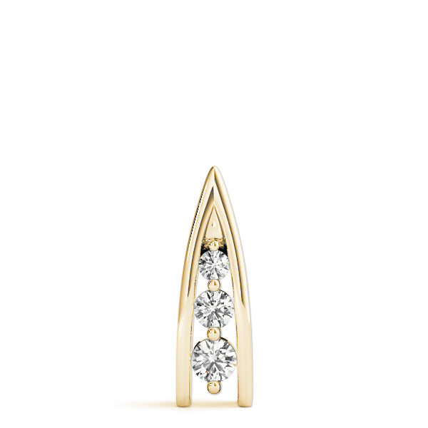 18K Yellow Gold 1/2 ct tw Three Stone Diamond Pendant