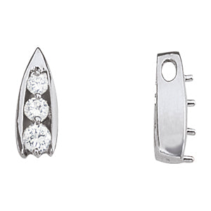 18K White Gold 1/2 ct tw Three Stone Diamond Pendant