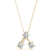 14K Yellow Gold 1 ct tw Three Stone Diamond Pendant