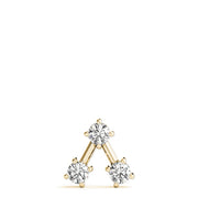 18K Yellow Gold 1 ct tw Three Stone Diamond Pendant
