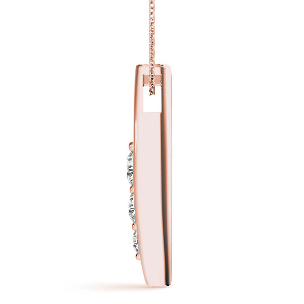 18K Rose Gold 1/2 ct tw Three Stone Diamond Pendant