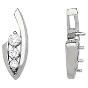 14K White Gold 1/2 ct tw Three Stone Diamond Pendant
