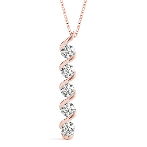 18K Rose Gold 1 ct tw Fashion Diamond Pendant