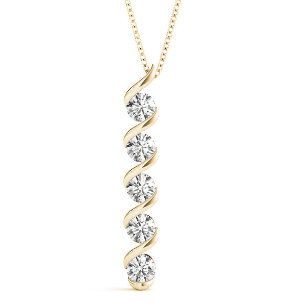 18K Yellow Gold 1 ct tw Fashion Diamond Pendant