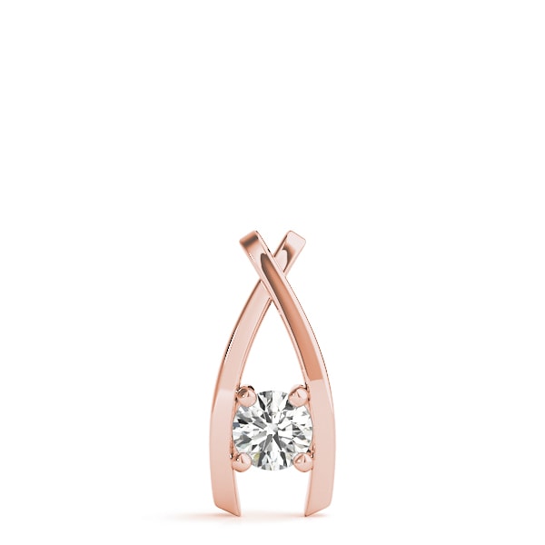 14K Rose Gold 1/3 ct tw Solitaire Diamond Pendant