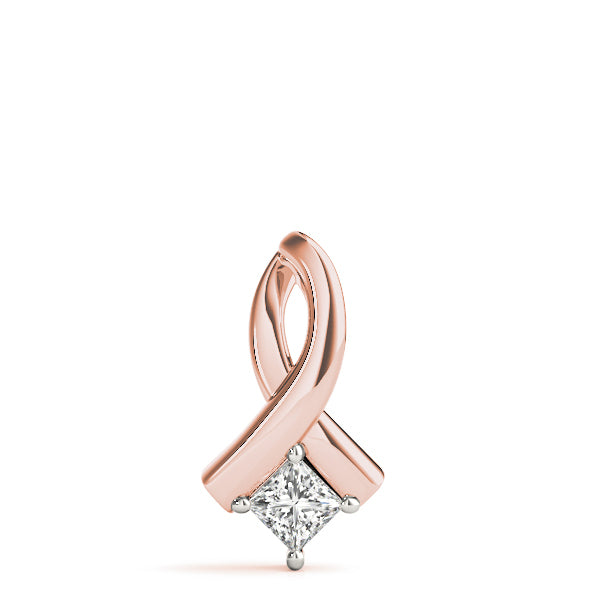 18K Rose Gold 1/3 ct tw Solitaire Diamond Pendant