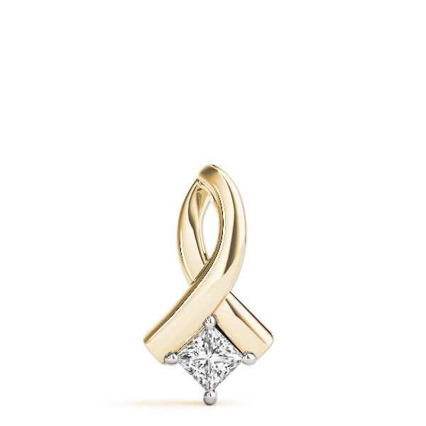 18K Yellow Gold 1/3 ct tw Solitaire Diamond Pendant